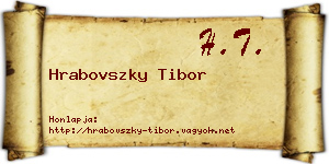 Hrabovszky Tibor névjegykártya